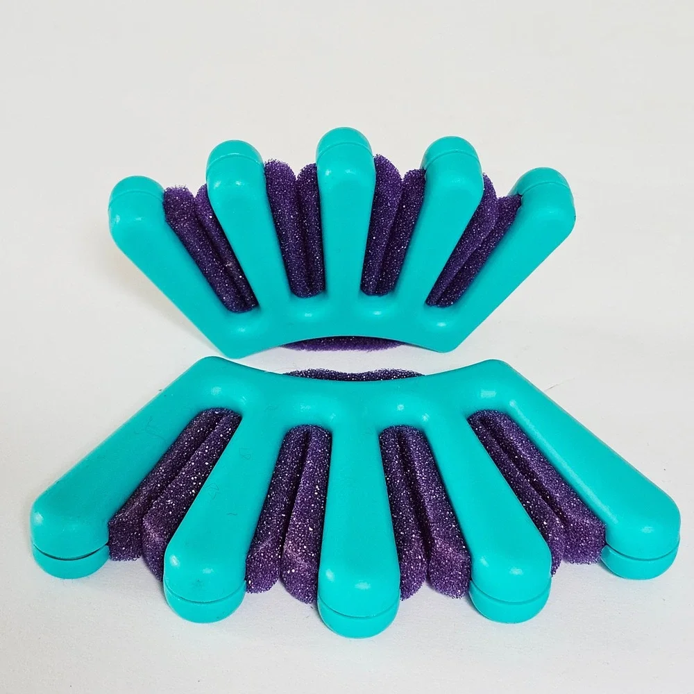 Vintage 1990s Easy Braid‎ Hair Braiding Tool Teal Purple Foam Set of 2 Sleepover